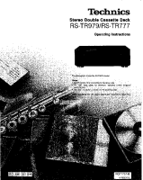 Technics - RSTR-979 - Owners manual 